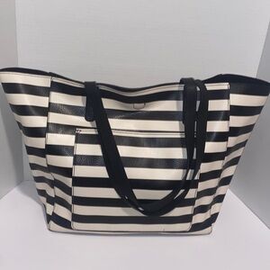 Black and white stripe everyday bag